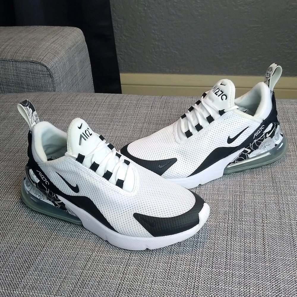 Nike Air Max 270 White Black Blooming Floral Sz 8 EUC!